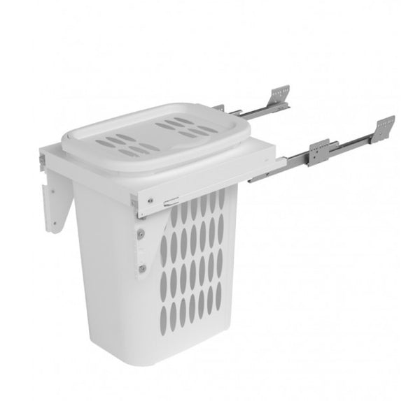 Laundry Basket - Pull-out, White W16⅛ - 16⅜" x D21" x H25" - ZLD-018