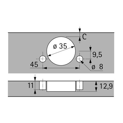 110º HETTICH Sensys Full Overlay hinge with integrated Silent System (SOFT CLOSING) 45mm (HTT-9071226&HTT-9073626)