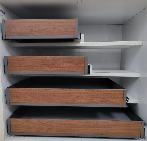Ensemble de tiroirs intérieurs en métal – Gris foncé, noyer (WID-18&amp;20&amp;28&amp;32)